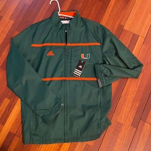 University of Miami Adidas Windbreaker NWT